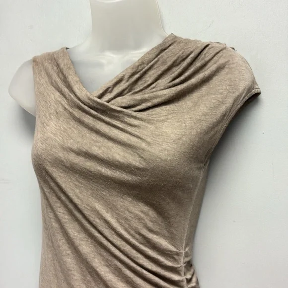Helmut Lang Asymmetrical Side Ruched Cowl Neck Top Size P - Picture 2 of 11